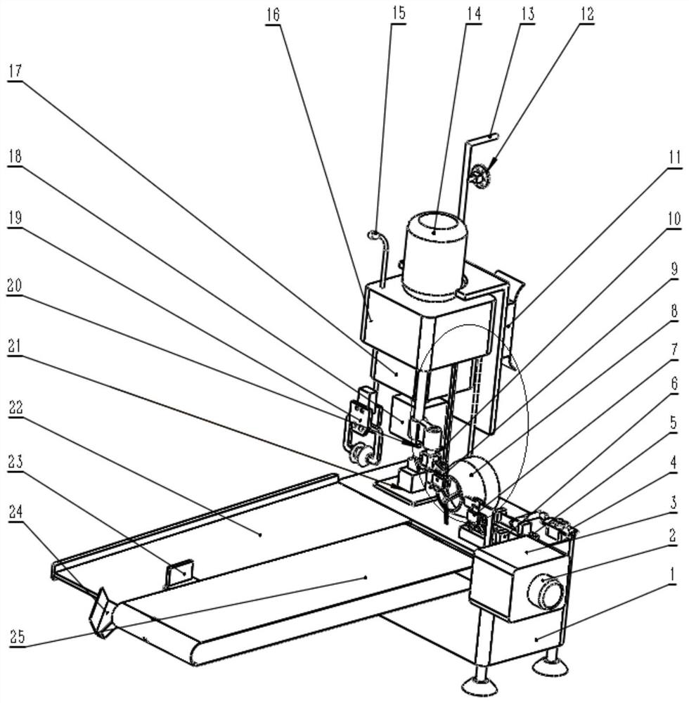 Three-in-one machine for cutting, stringing, plugging and end pressing