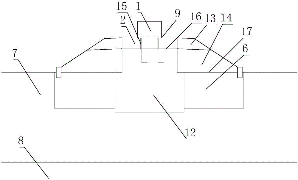 Medium-low speed maglev single-line filling section independent pier stud type rail bearing beam transition section structure