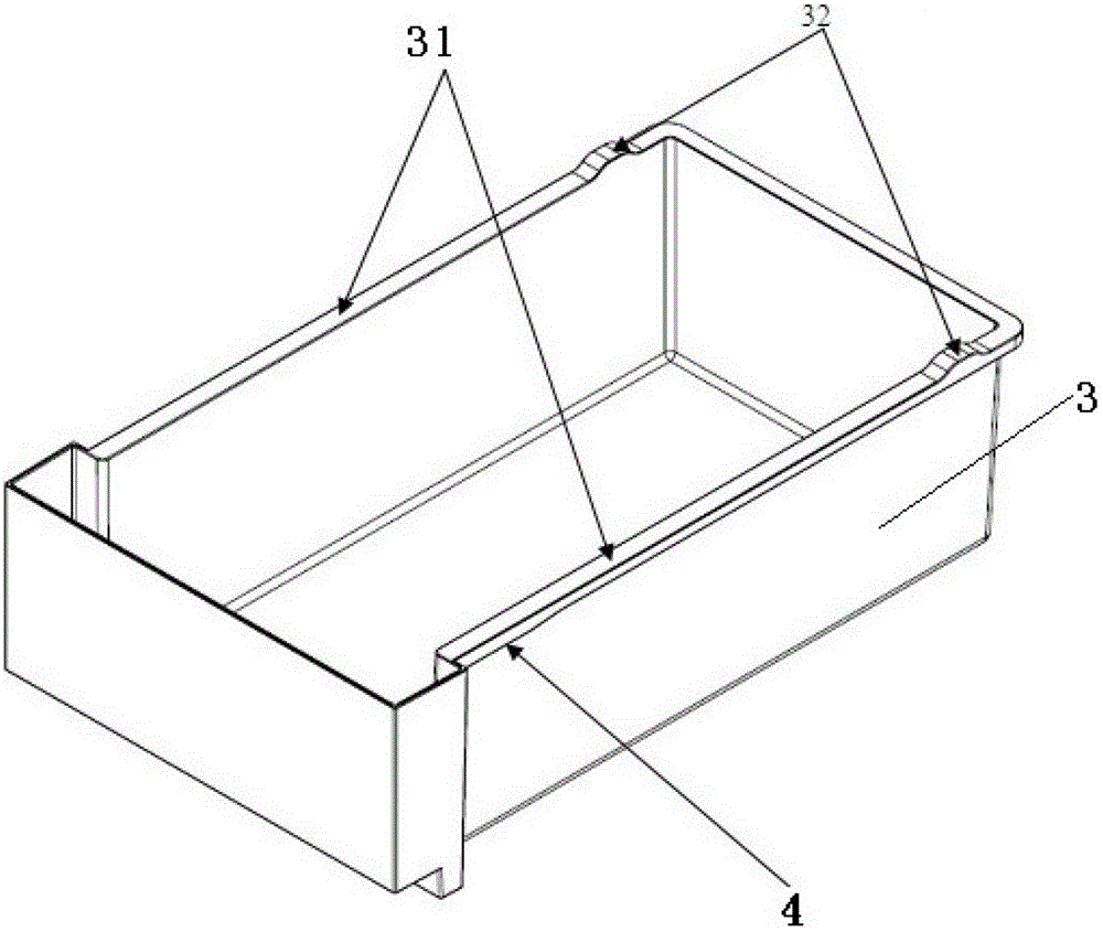 Suspended storage box for refrigerator