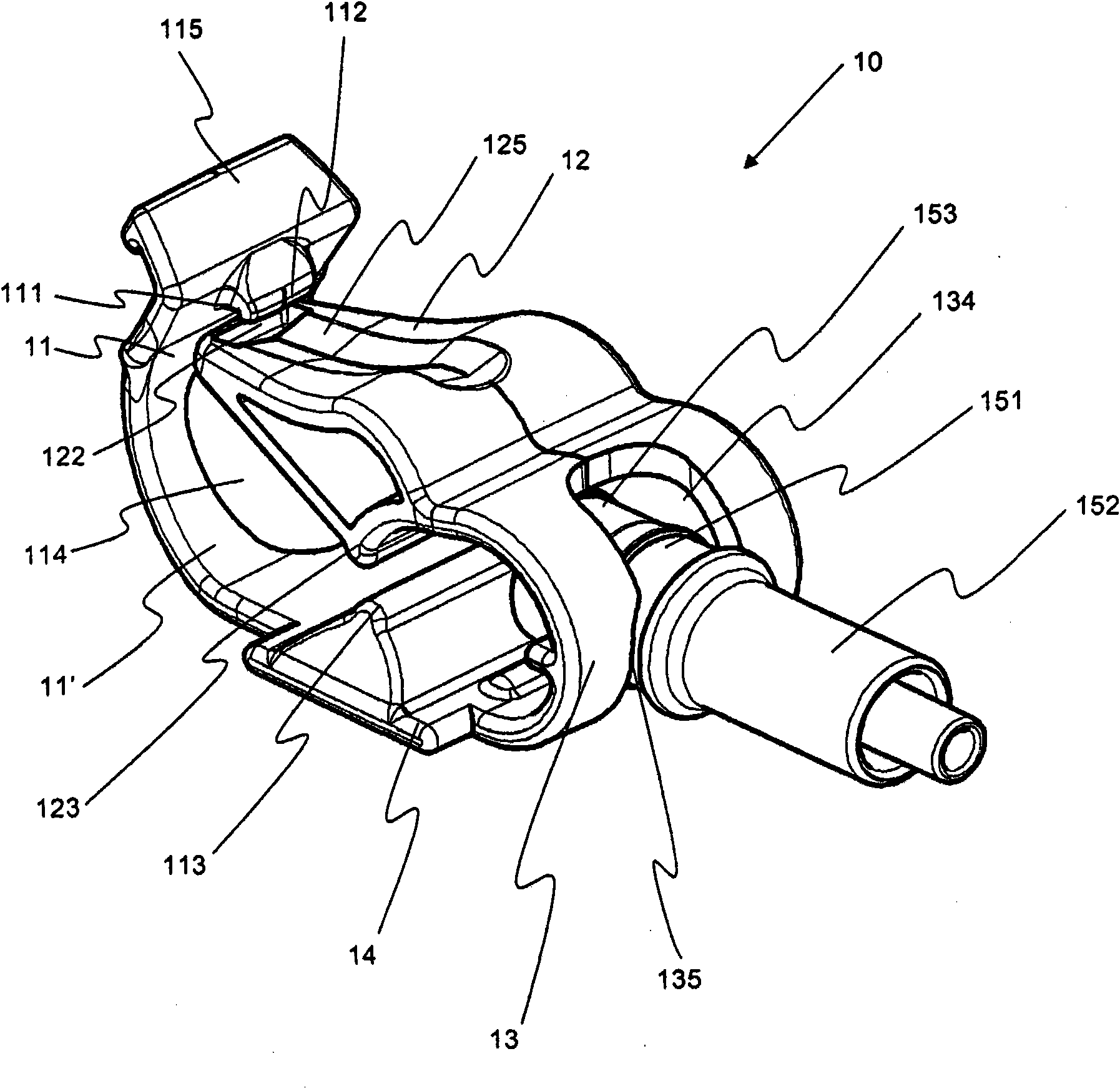 Clamp for a flexible tube, pump provided with means for opening such a clamp, and infusion kit provided with such a clamp