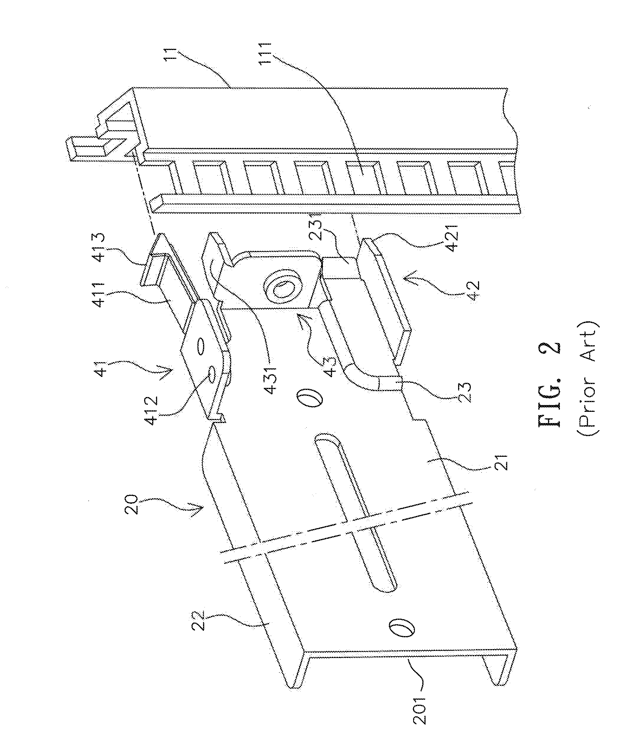 Track-bearing cabinet fastener