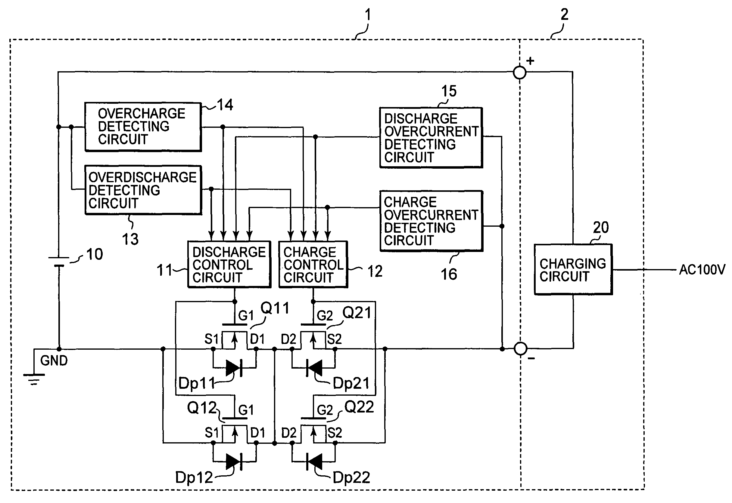 Battery protective device and semiconductor integrated circuit device