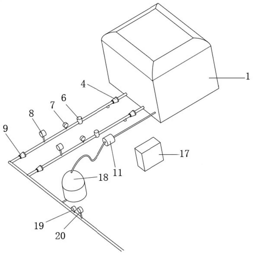 Self-adaptive multi-user random water distribution head pressure and flow regulation and control device