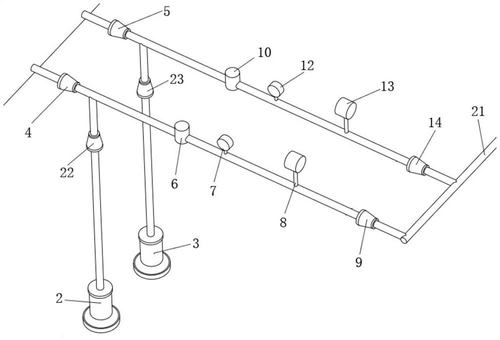 Self-adaptive multi-user random water distribution head pressure and flow regulation and control device