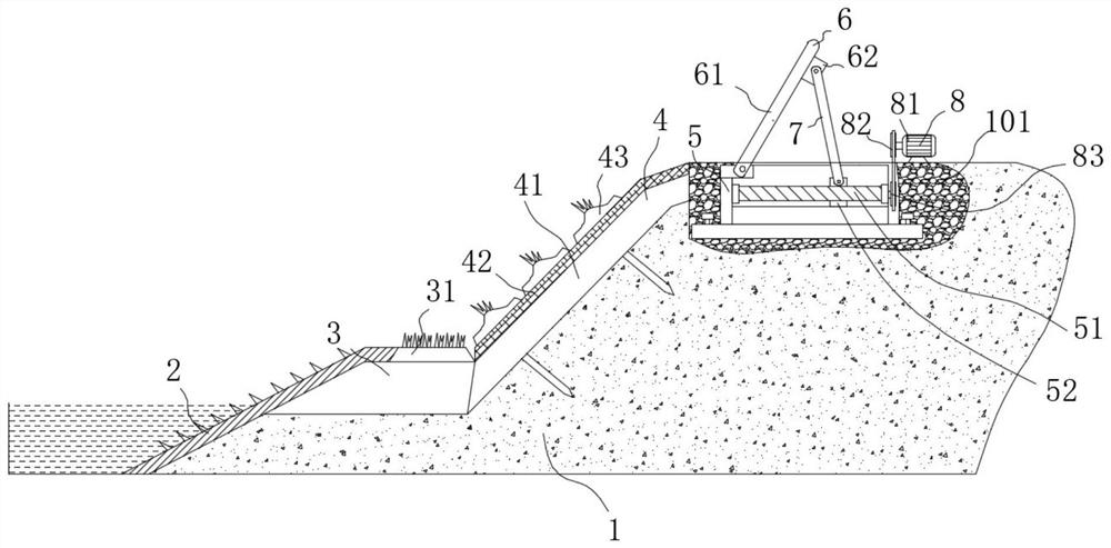 Environment-friendly greening type slope protection device for water conservancy