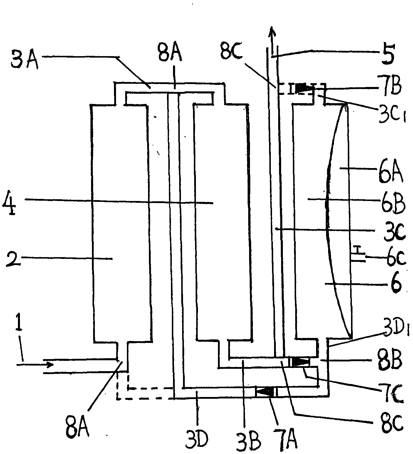 Water purifier or water purifying plant with circulating filtration function of filter elements and manufacturing method