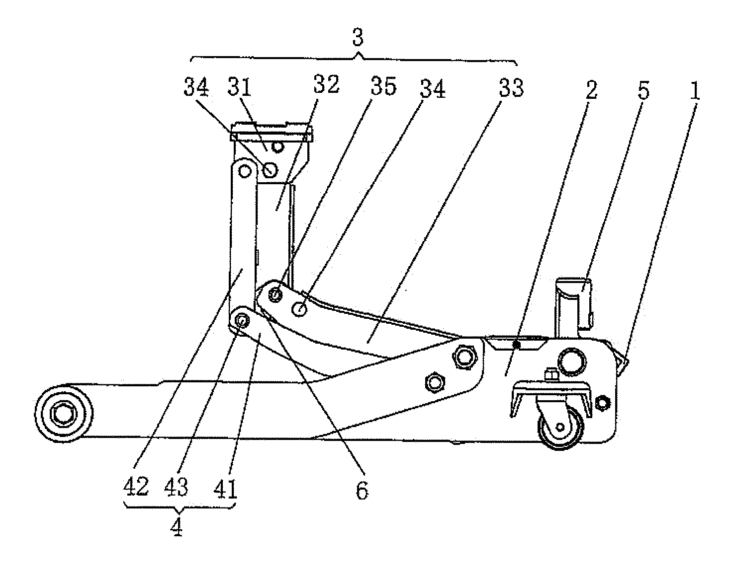 Adjustable hydraulic horizontal jack