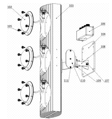 LED tunnel lamp using double-faced radiator structure