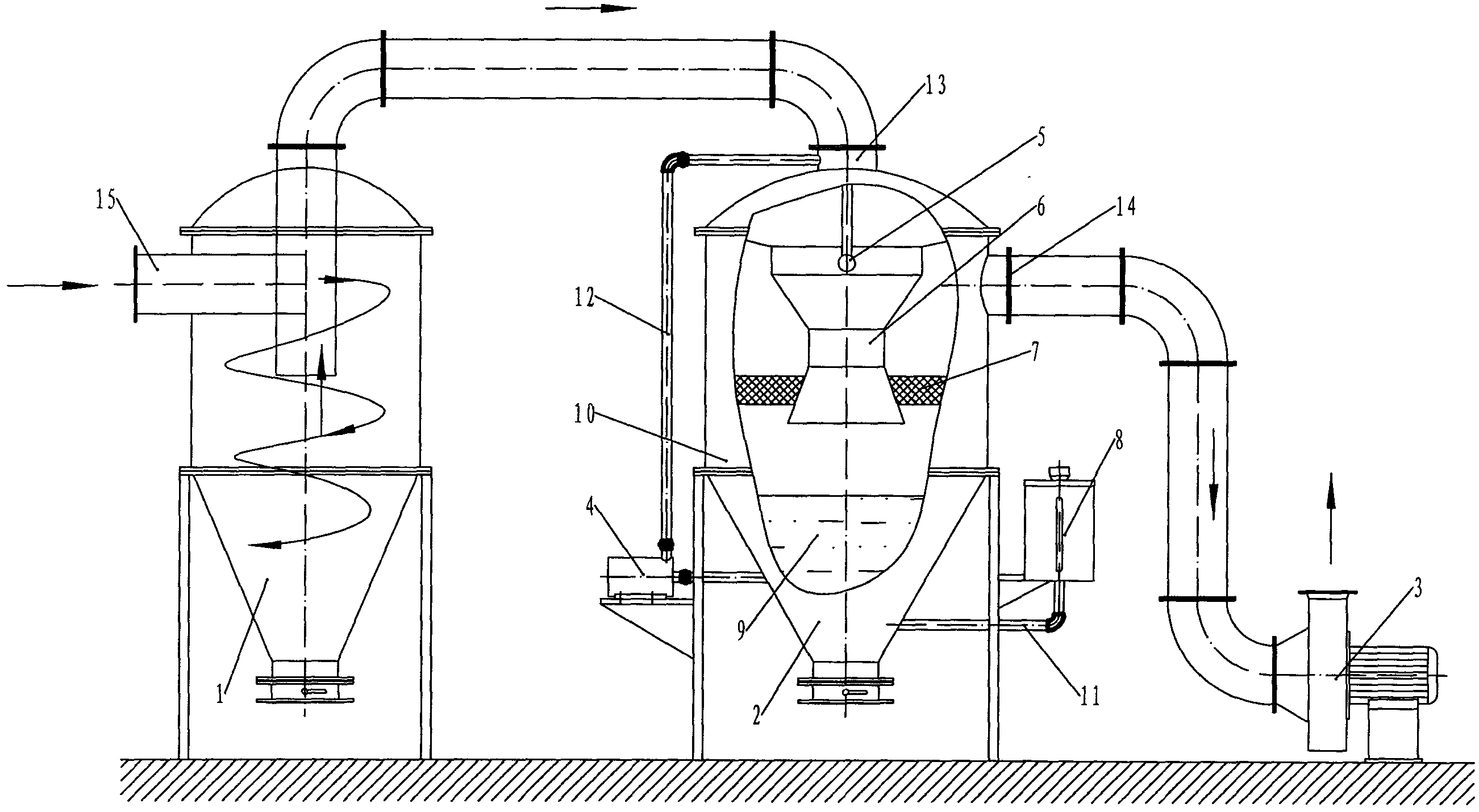 Water curtain dust removing mechanism