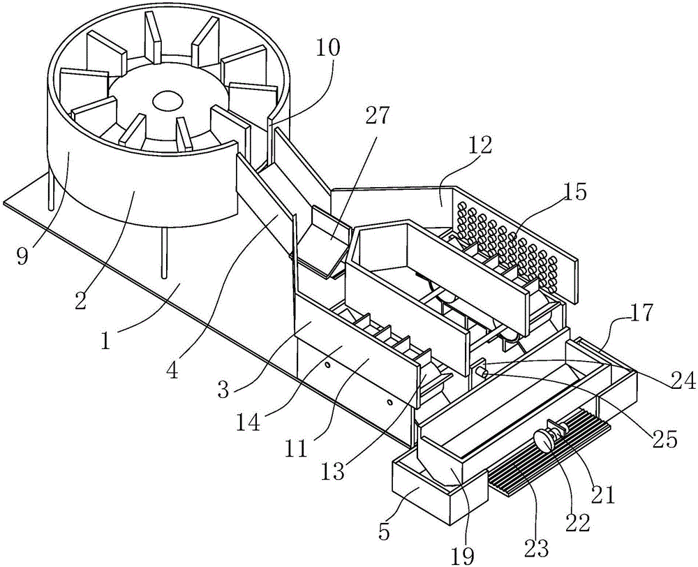 Beverage bottle dewatering and arranging production line