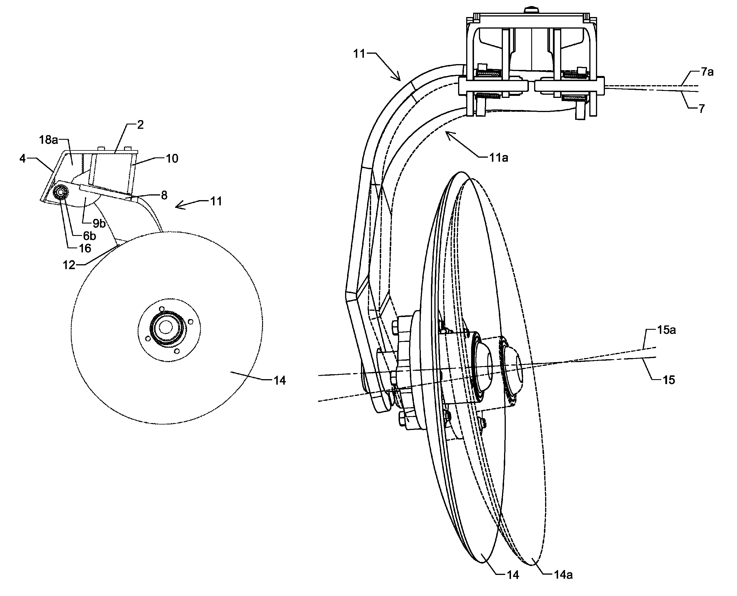 Resiliently mounted agricultural tool and implement therewith