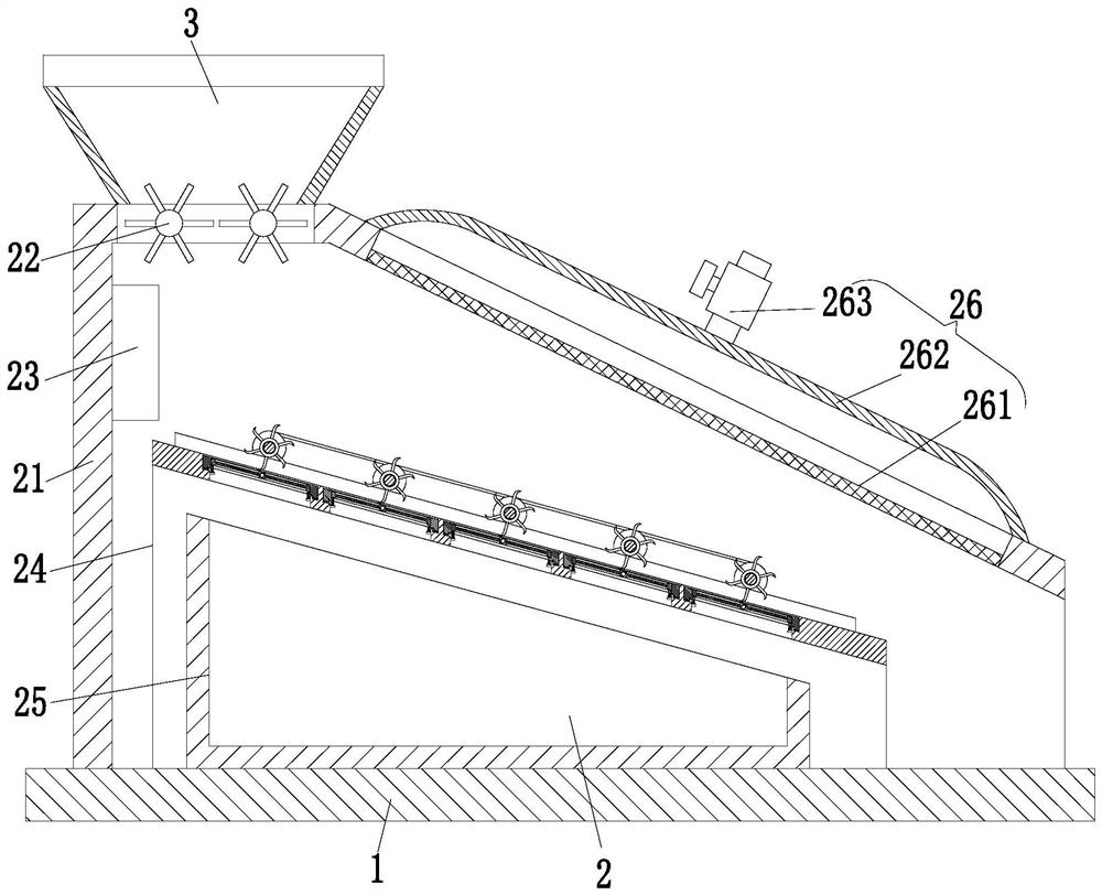 A wheat seed selection device for removing spoiled grains