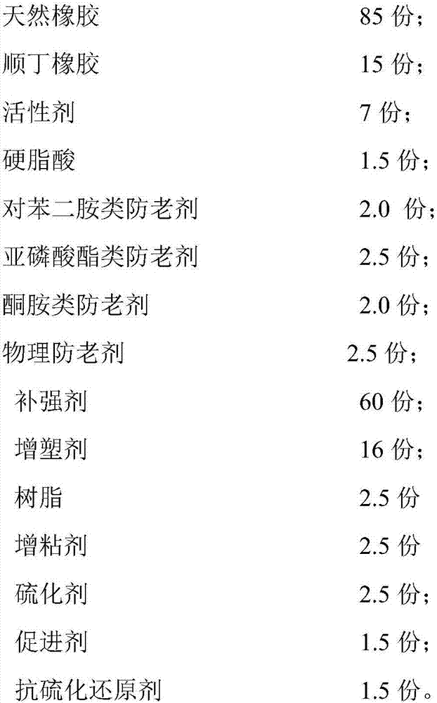 Rubber composition used for automobile suspension bushing