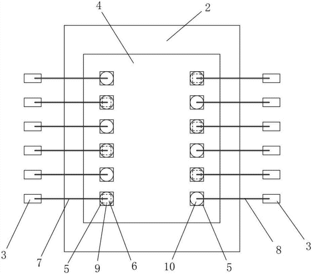 Fine-pitch single IC chip packaging part and preparation method therefor