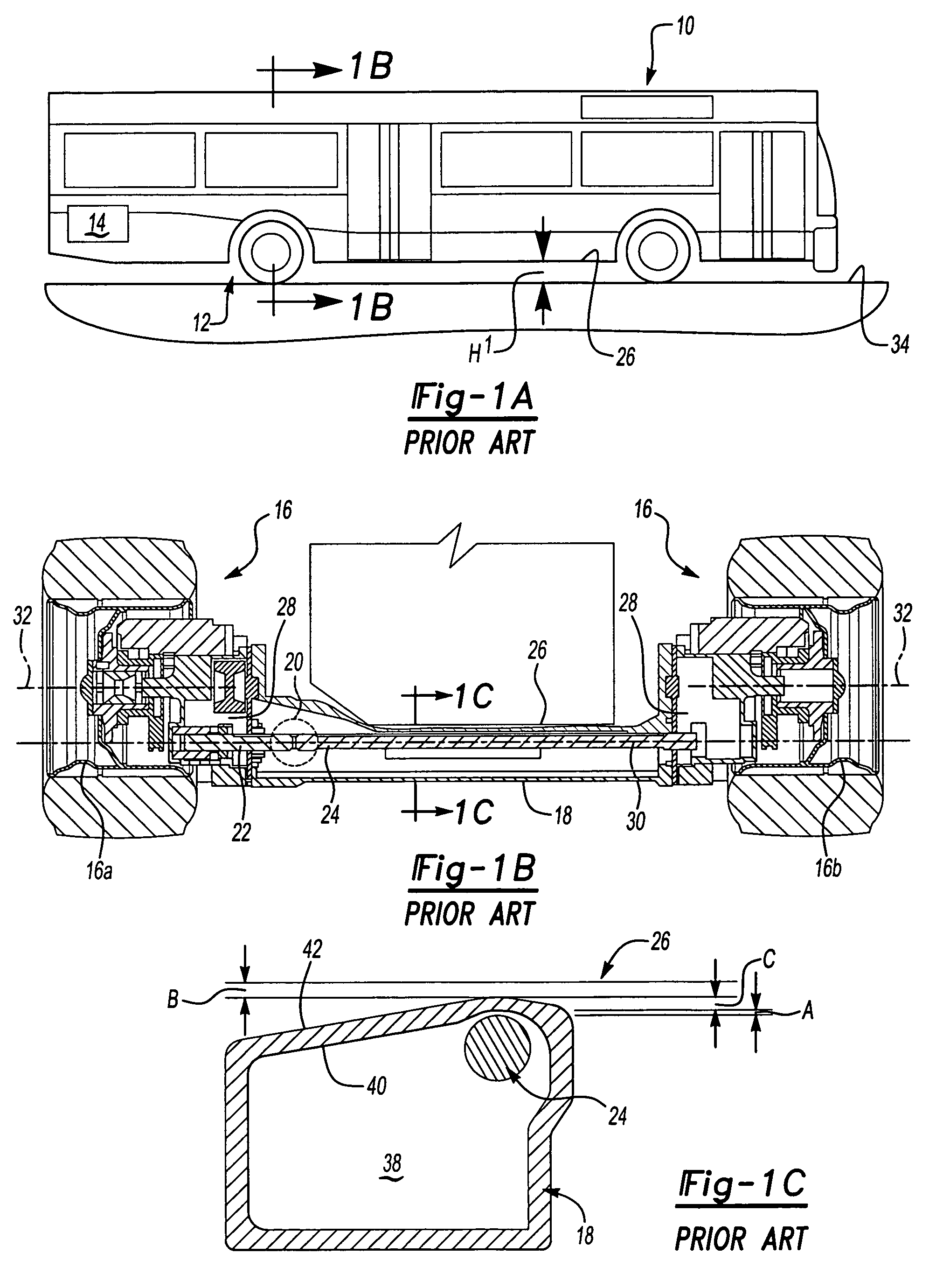 External shaft low floor drive axle assembly