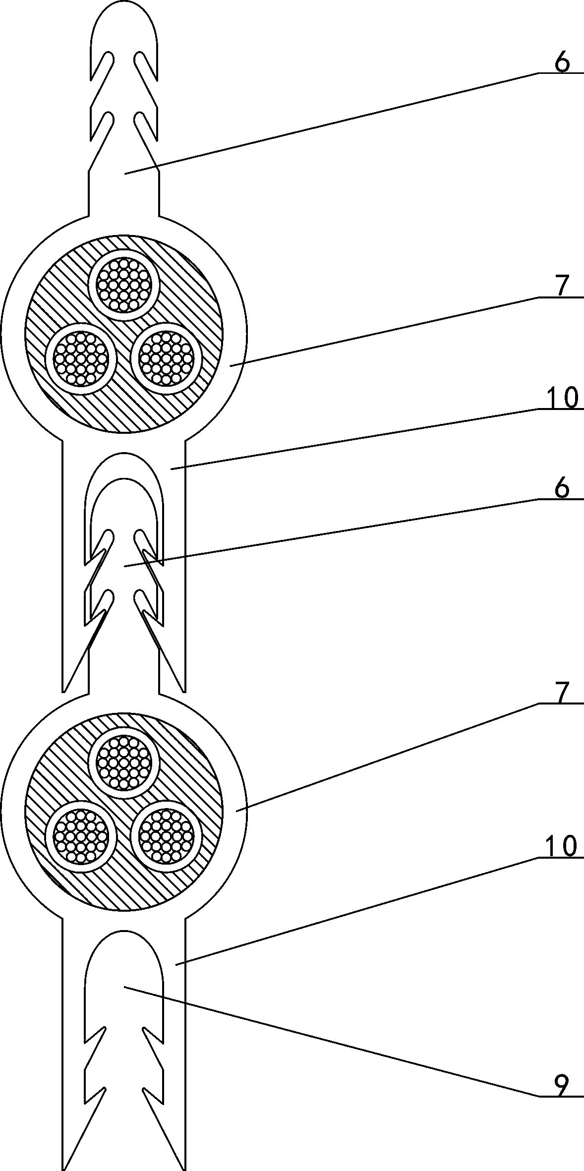 A cable plug-in connection structure