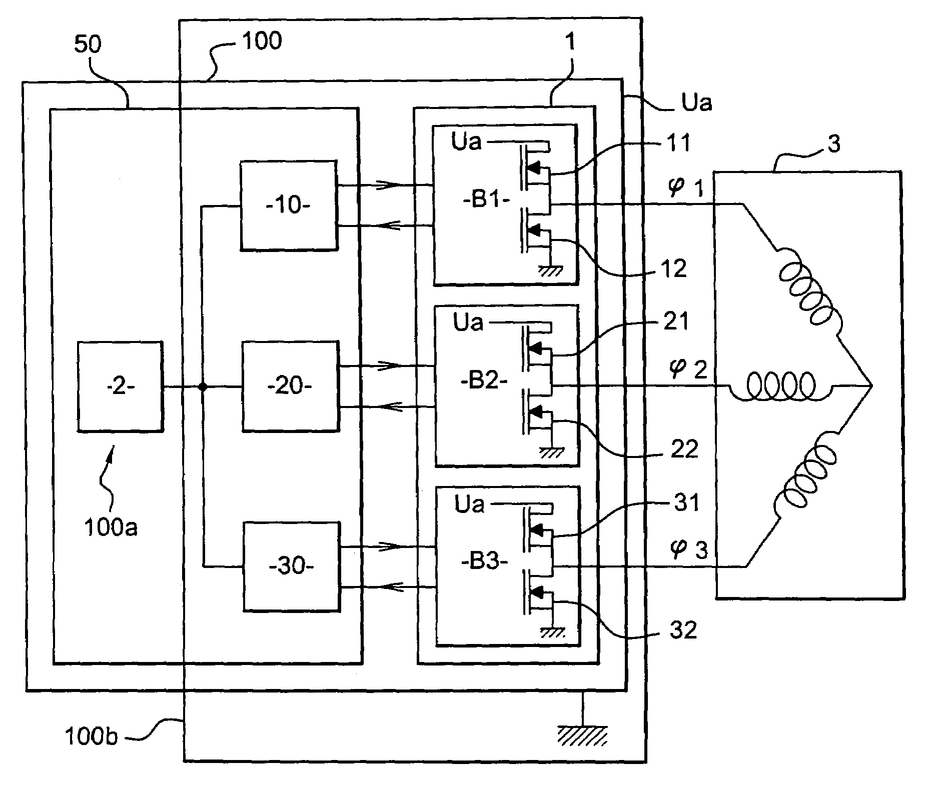 Control and power module for integrated alternator-starter