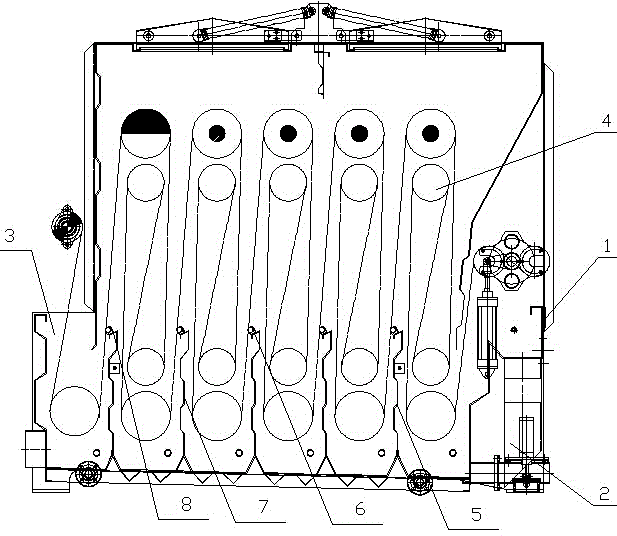 Water washing machine with adjustable fabric expanding devices