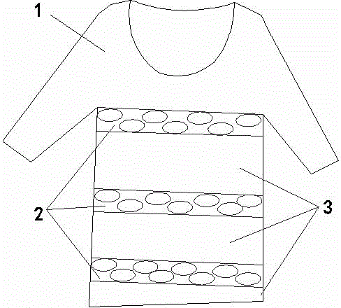 Odor removing clothing with hollows alternating with solid stripes