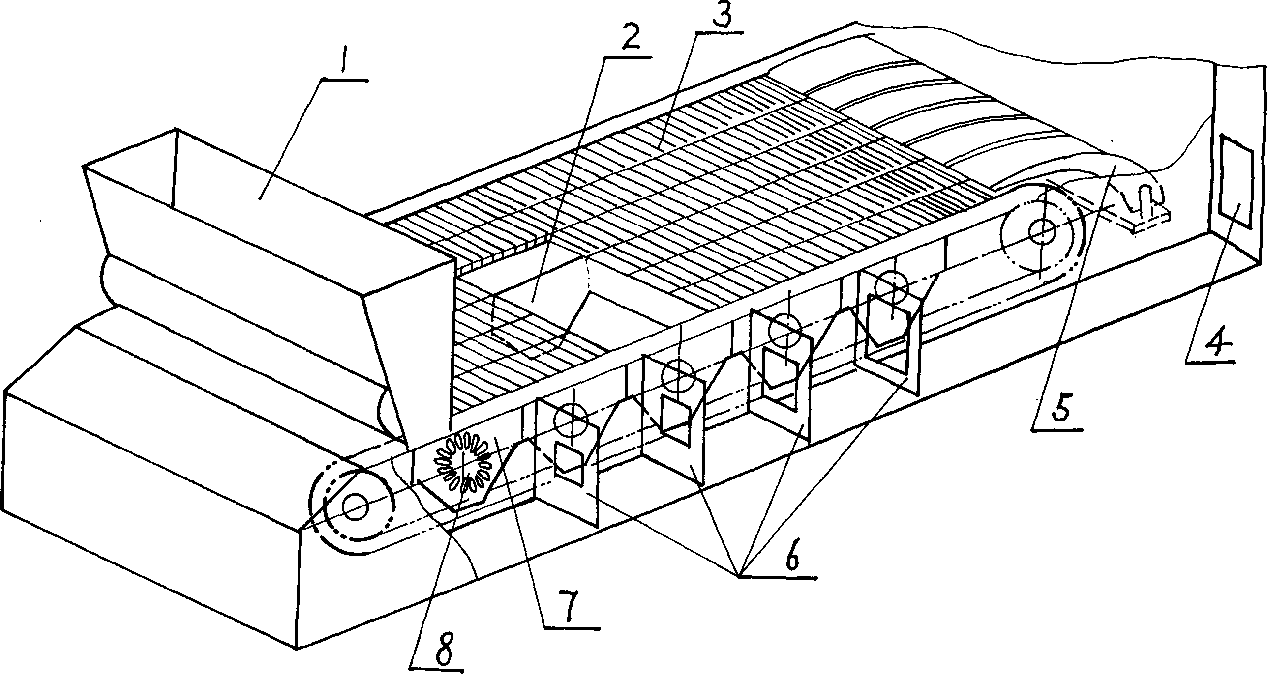 Rotary and sliding fire grate air conditioner of chain