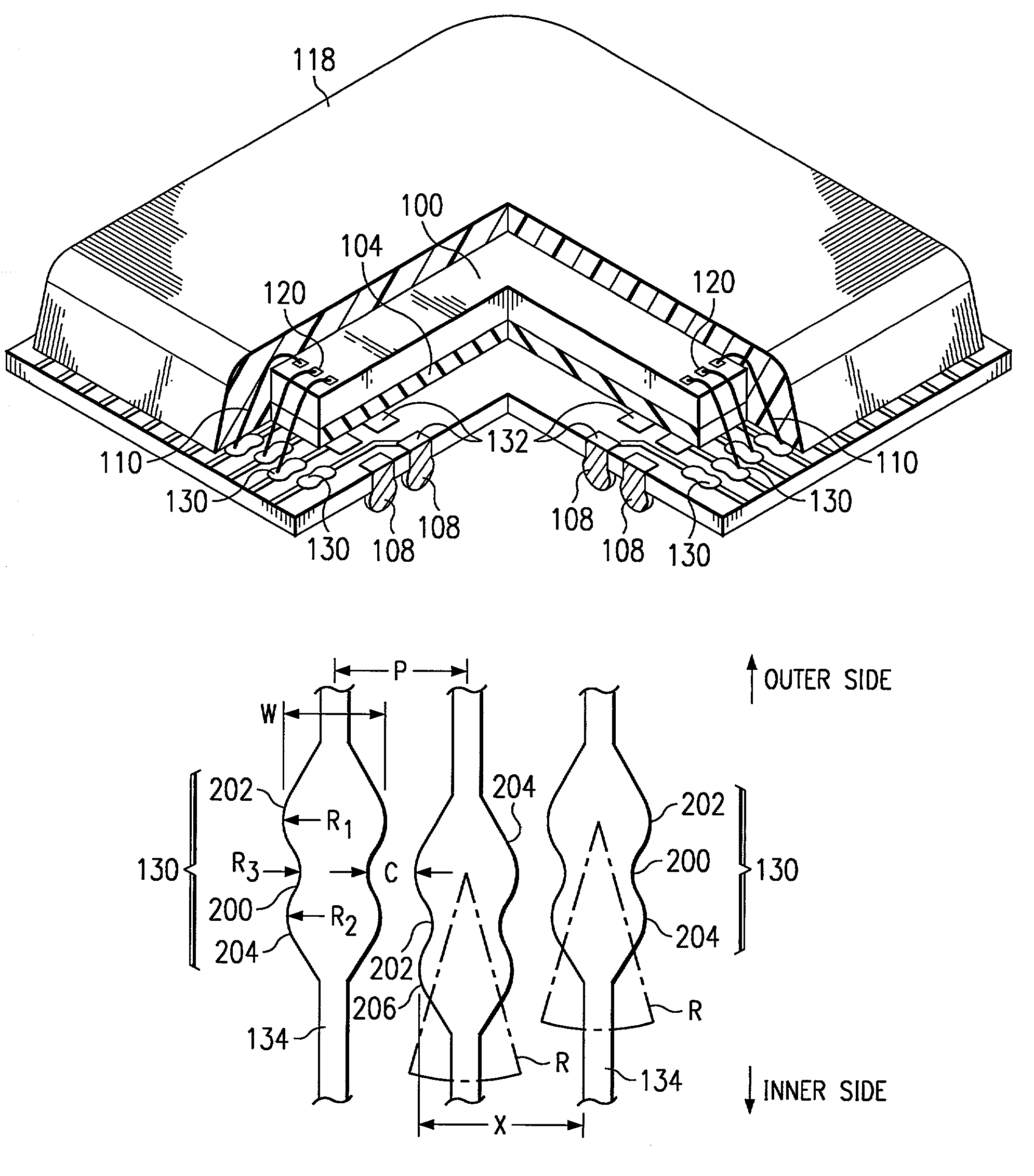 Substrate for carrying a semiconductor chip and semiconductor device using same