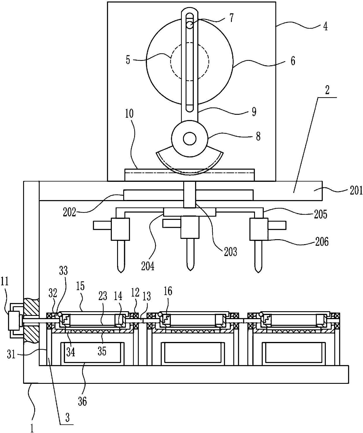 Clearing device for insulating paint for auxiliary transformer iron core