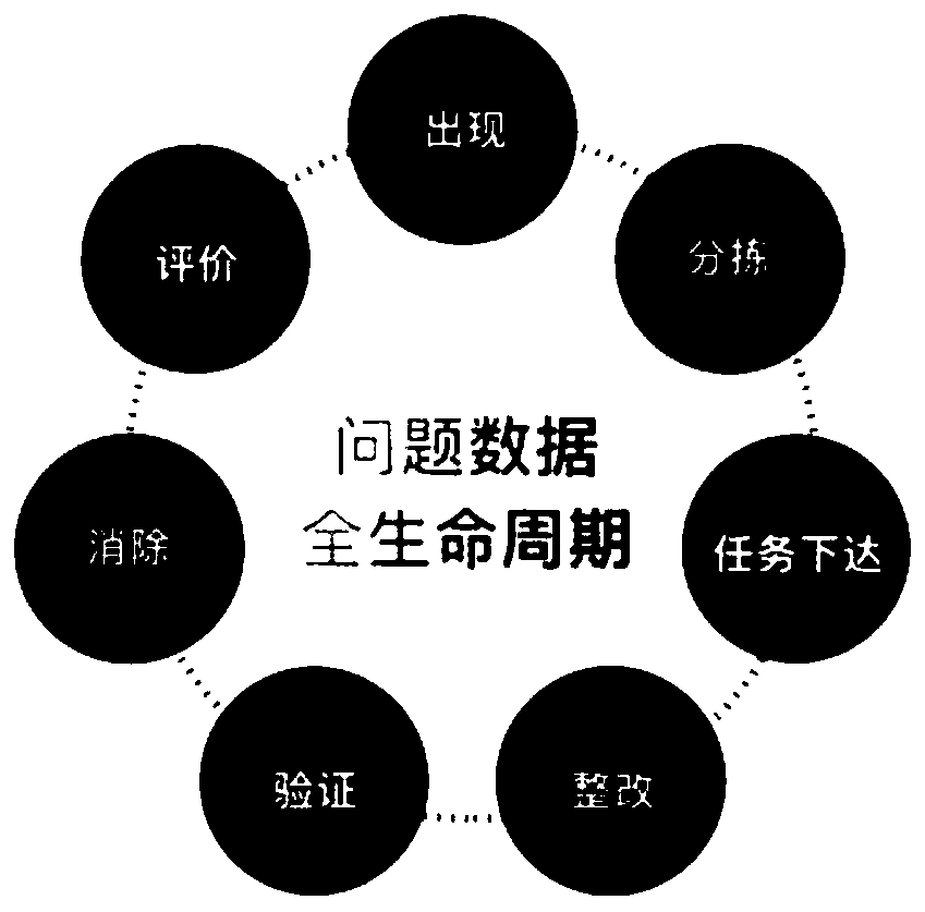 Problem data full-life-cycle data quality management method and system