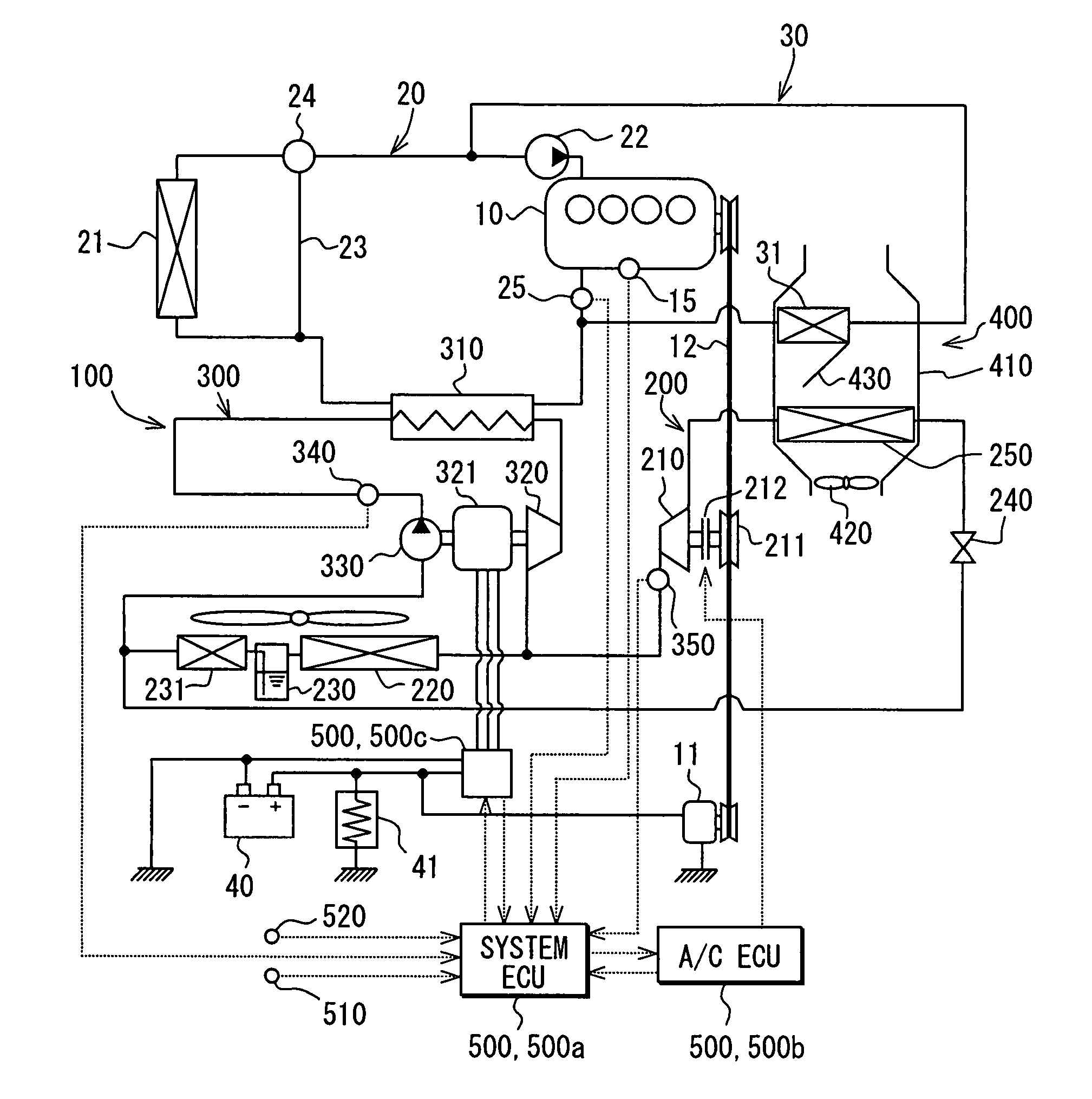 Refrigeration system including refrigeration cycle and rankine cycle