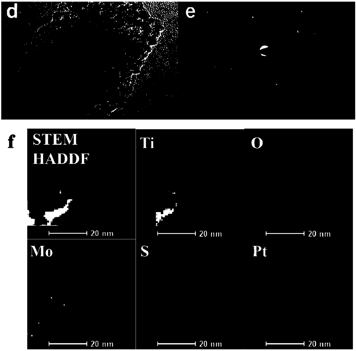 Preparation method of Pt-loaded sulfur-rich molybdenum disulfide boundary site modified titanium dioxide nanotube array