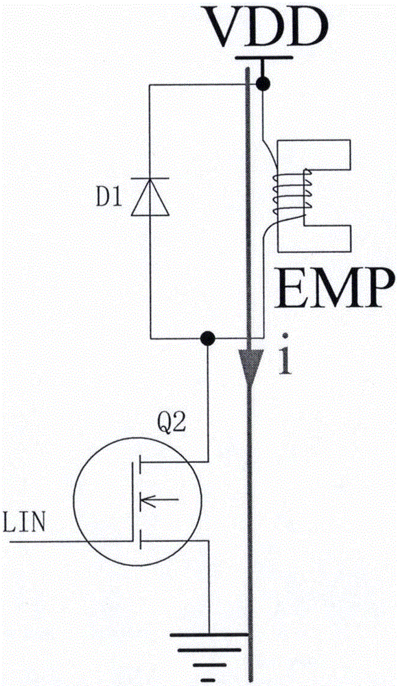 Double-bridge-structure based magnetic bearing electromagnetic pole magnetic force control circuit