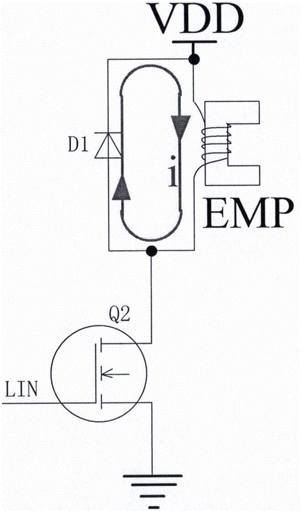 Double-bridge-structure based magnetic bearing electromagnetic pole magnetic force control circuit