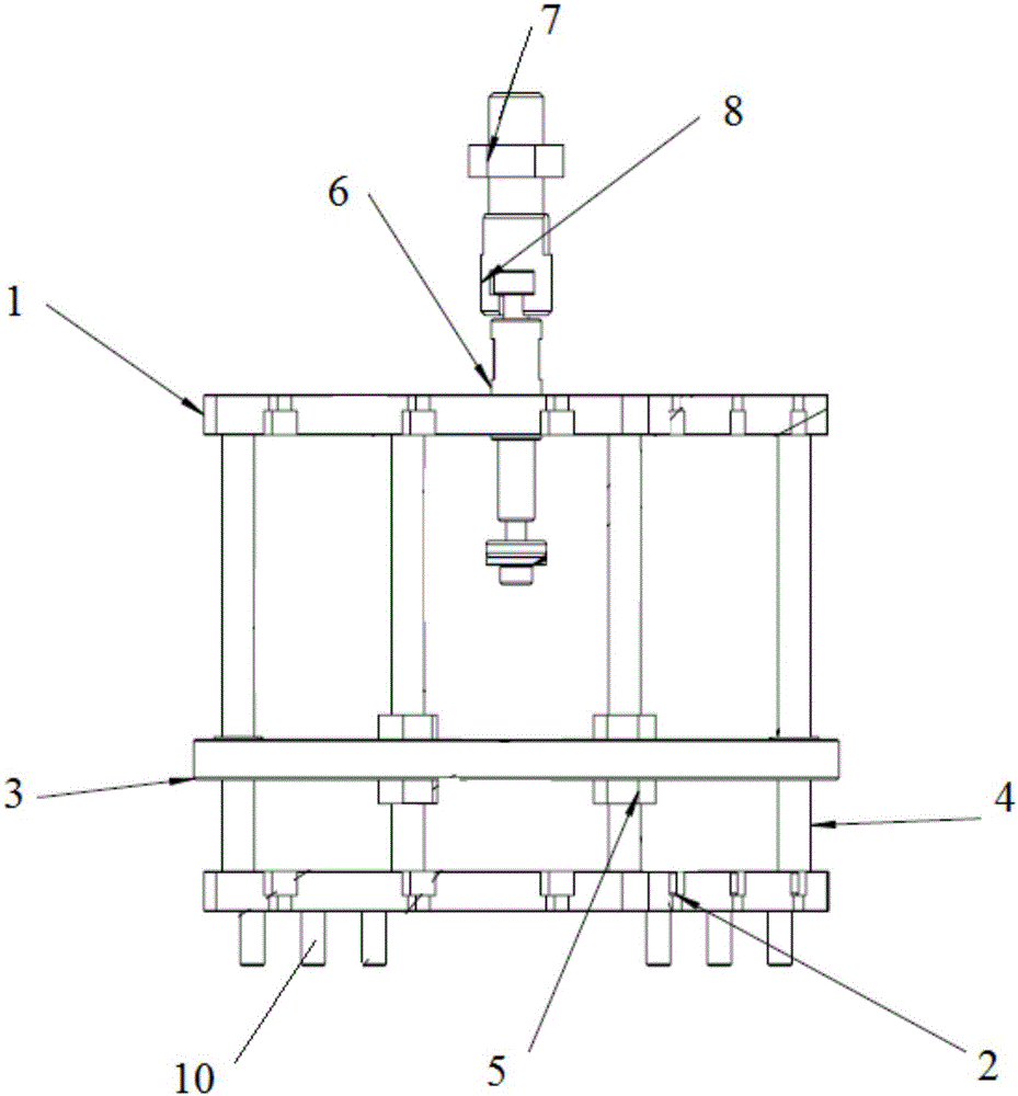 Automobile vacuum booster supporting plate fatigue testing device