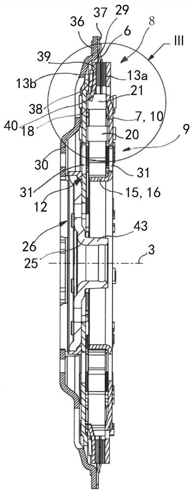 Damping unit with torque limiter arranged between spring damper and centrifugal pendulum