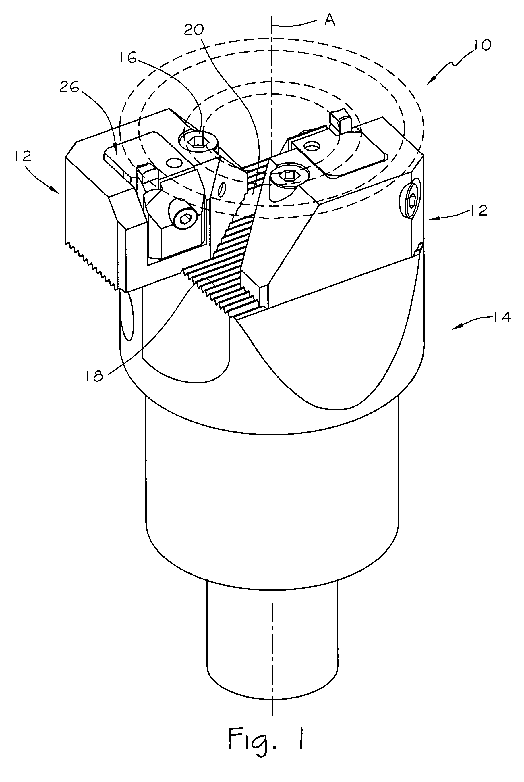 Cutting head for rotary cutting tool