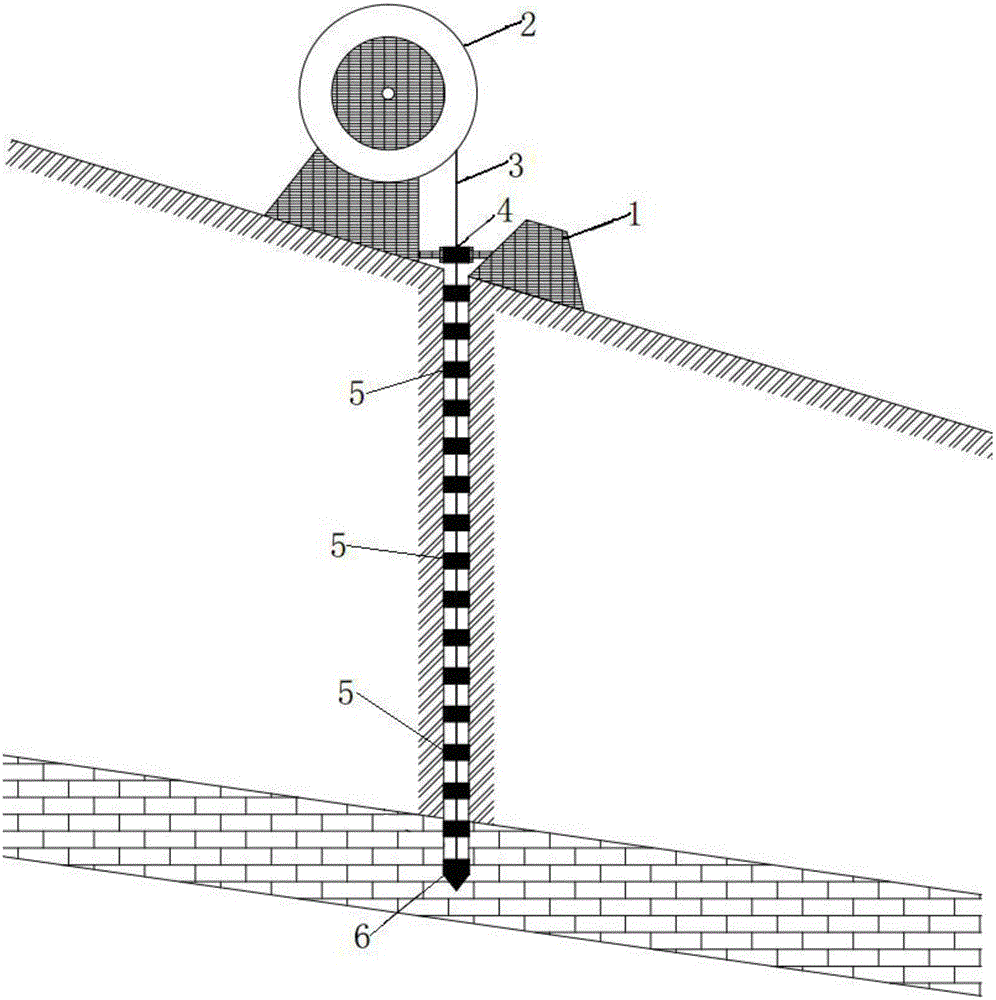 Landslide deep displacement real-time monitoring system and method based on stay wire posture interpreting