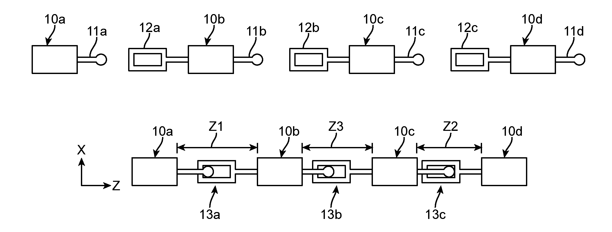 Coupled scaffold segments