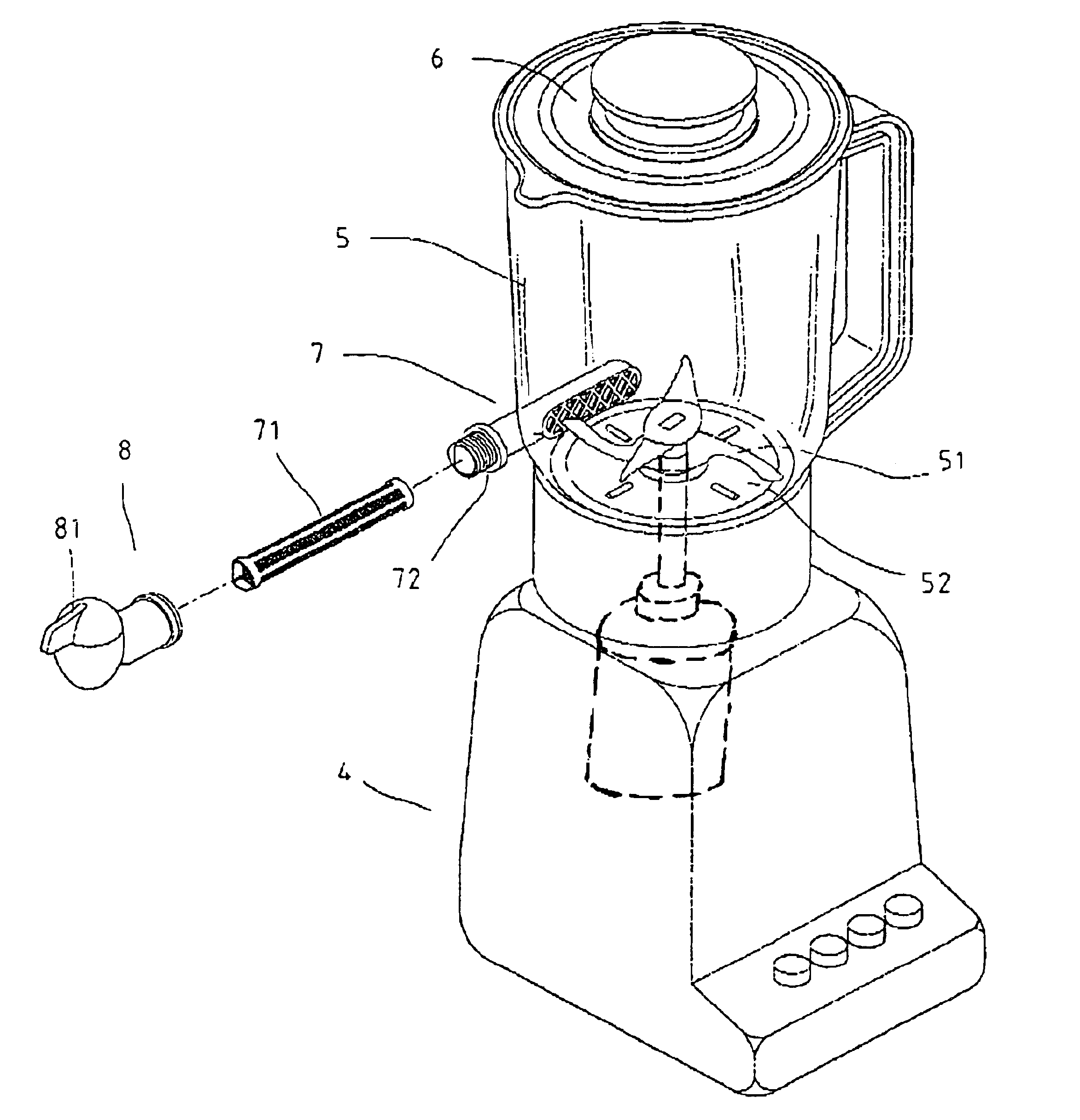 Structure of a fruit and vegetable processor