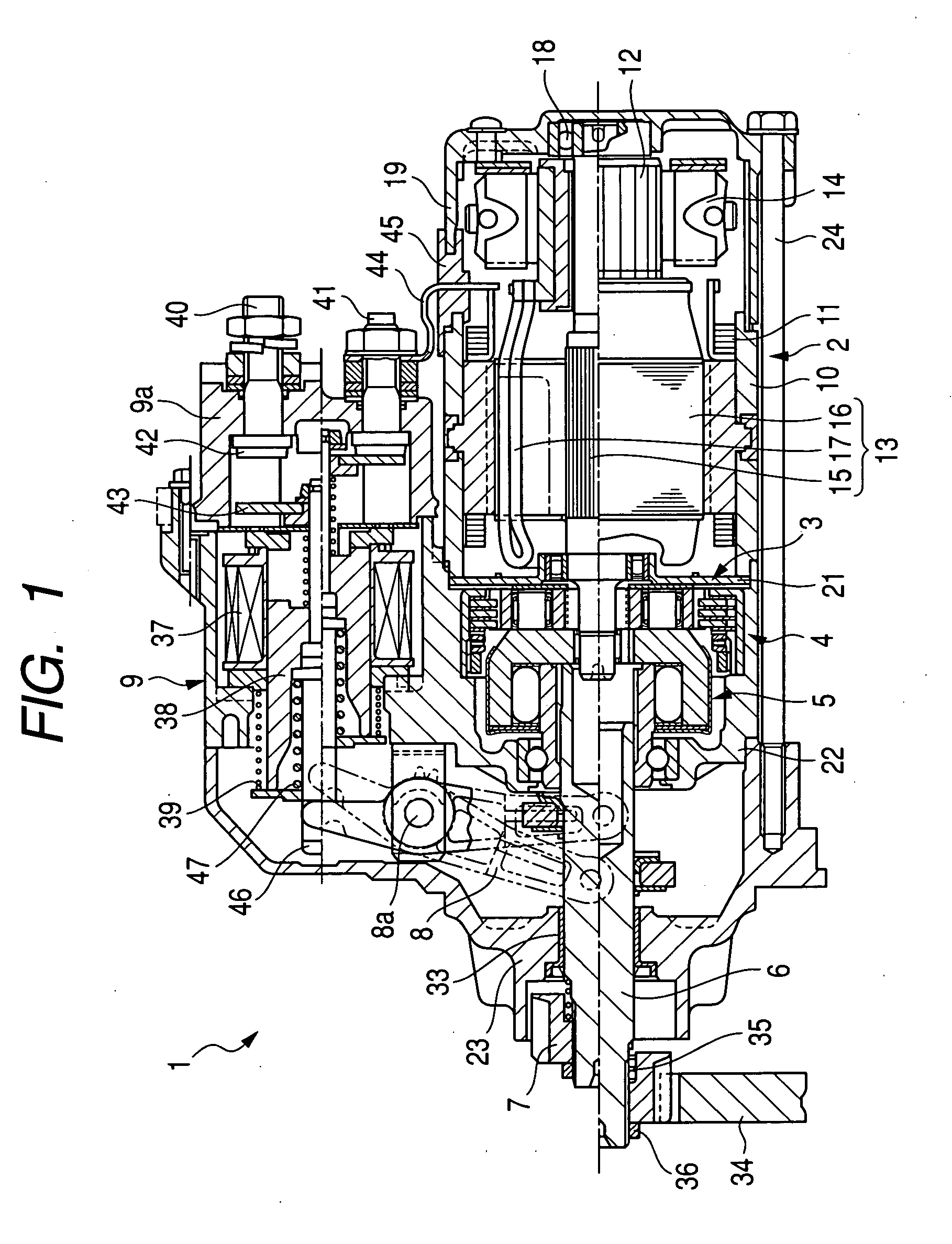 Starter equipped with planetary speed reducer and shock absorber