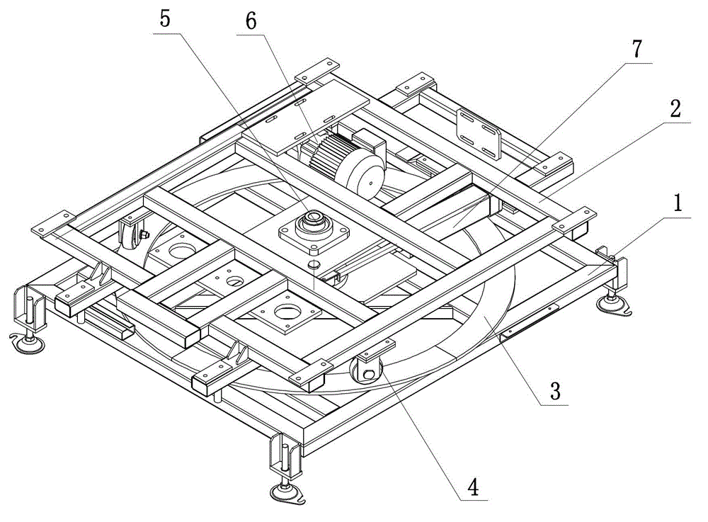 Rotating platform for tire conveying line