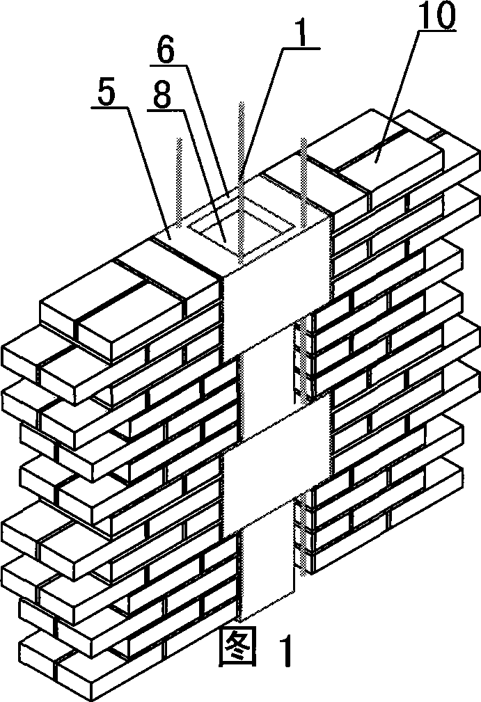 Construction column used for masonry structure and its production method and special precast segment