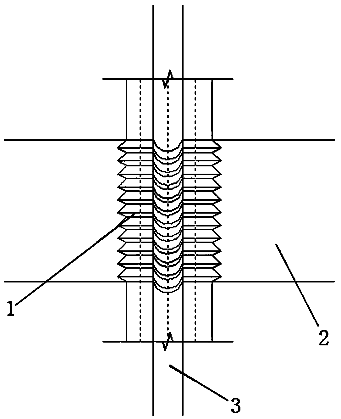 Two-way stretchable rubber water-stop sheet used at the intersection of bridge expansion joints and settlement joints and its construction method