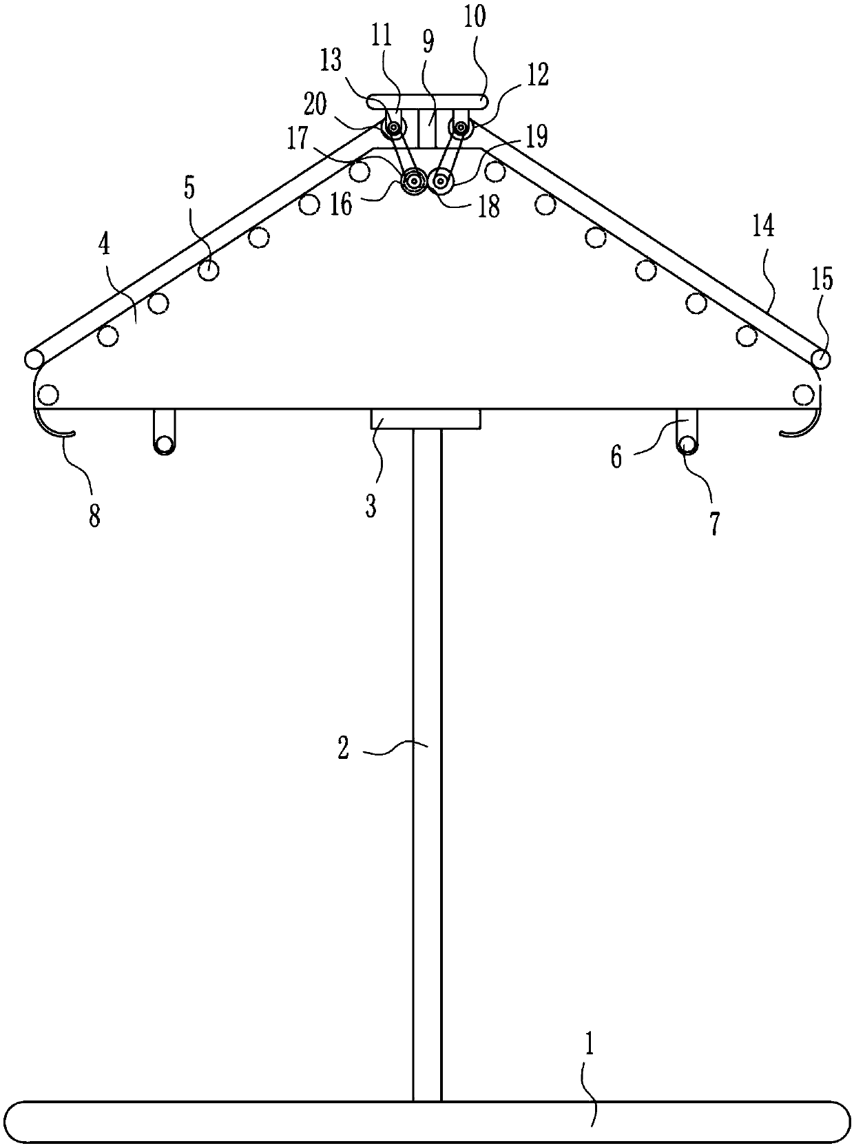 Clothes airing device for smart home