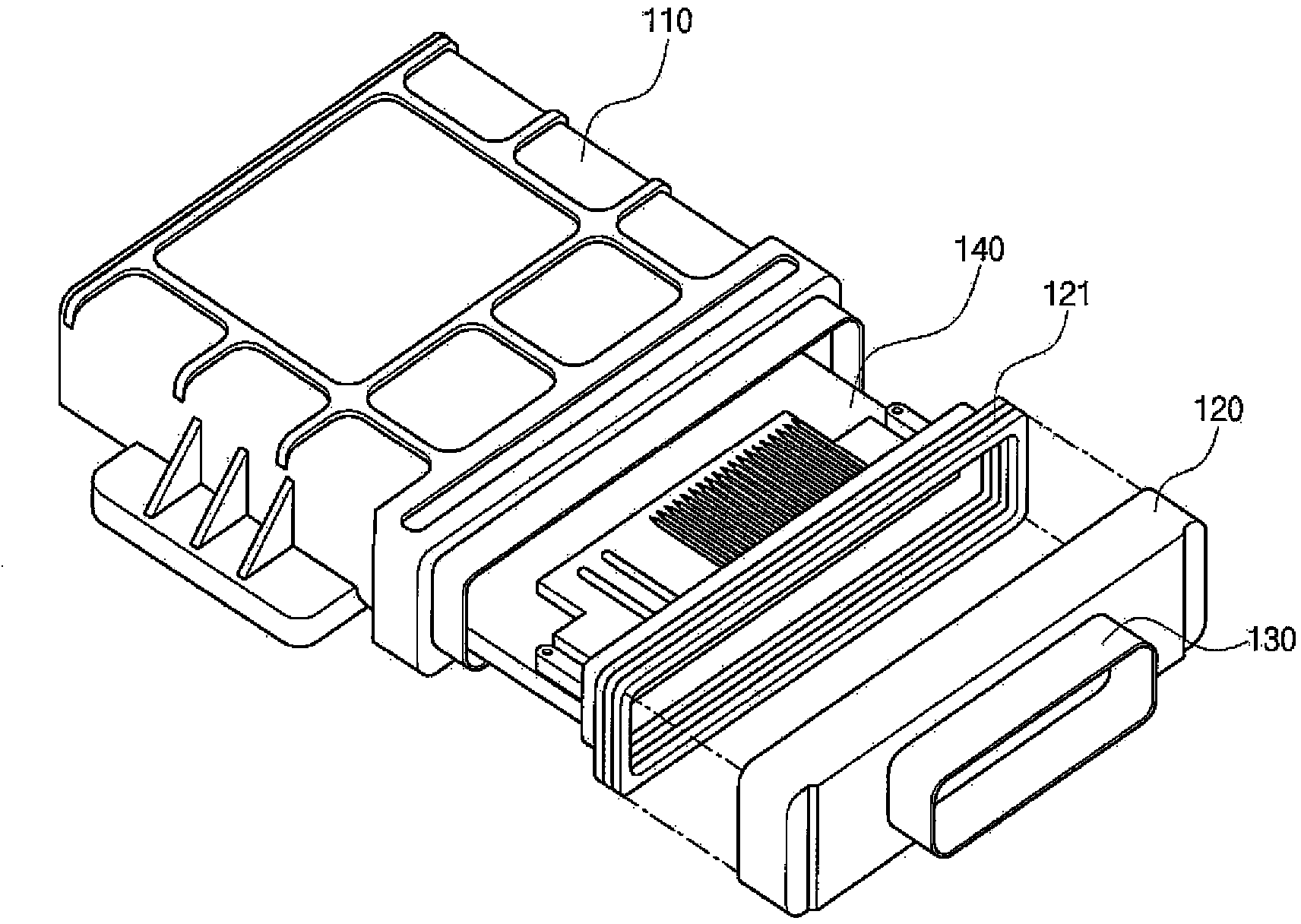 Electronic control apparatus for vehicle using water proof type housing sealing and method thereof