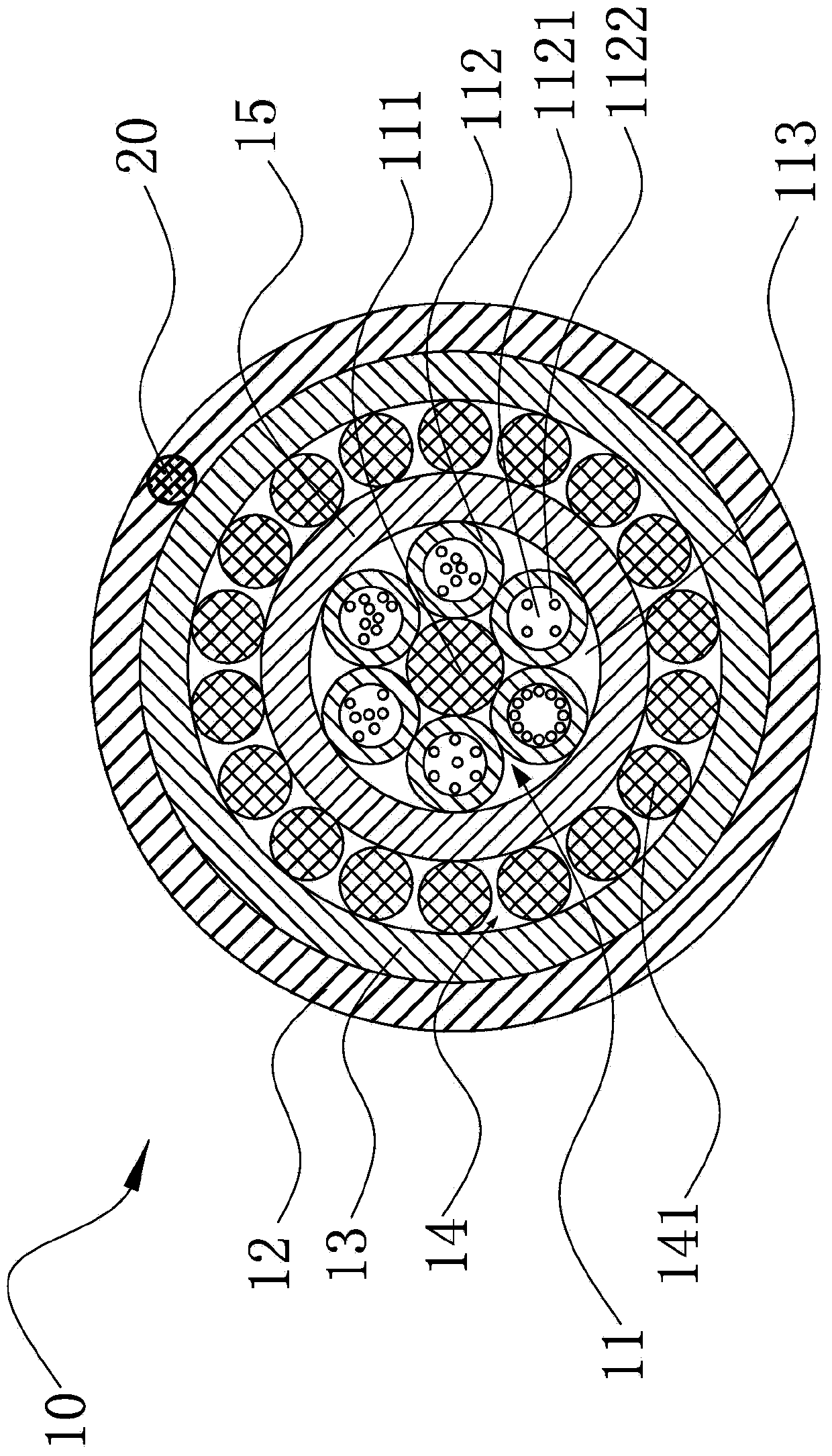 Novel non-metal layer-twisting mining optical cable