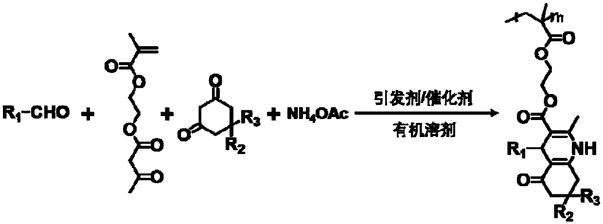 1, 4-dihydropyridine polymer as well as high-throughput preparation method and application thereof