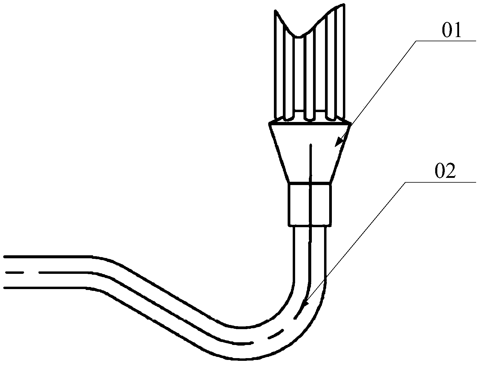 Air conditioner and liquid inlet and flow equalizing device thereof