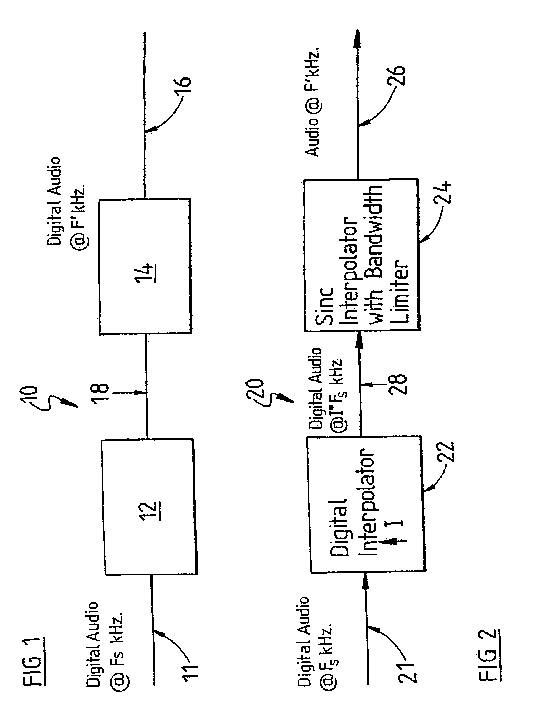 Universal sampling rate converter for digital audio frequencies