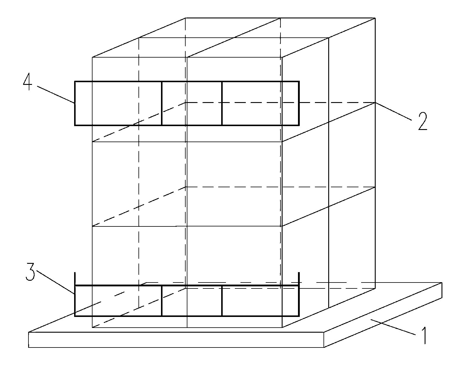 Multi-dimensional multi-mode ground shock test device of building curtain wall