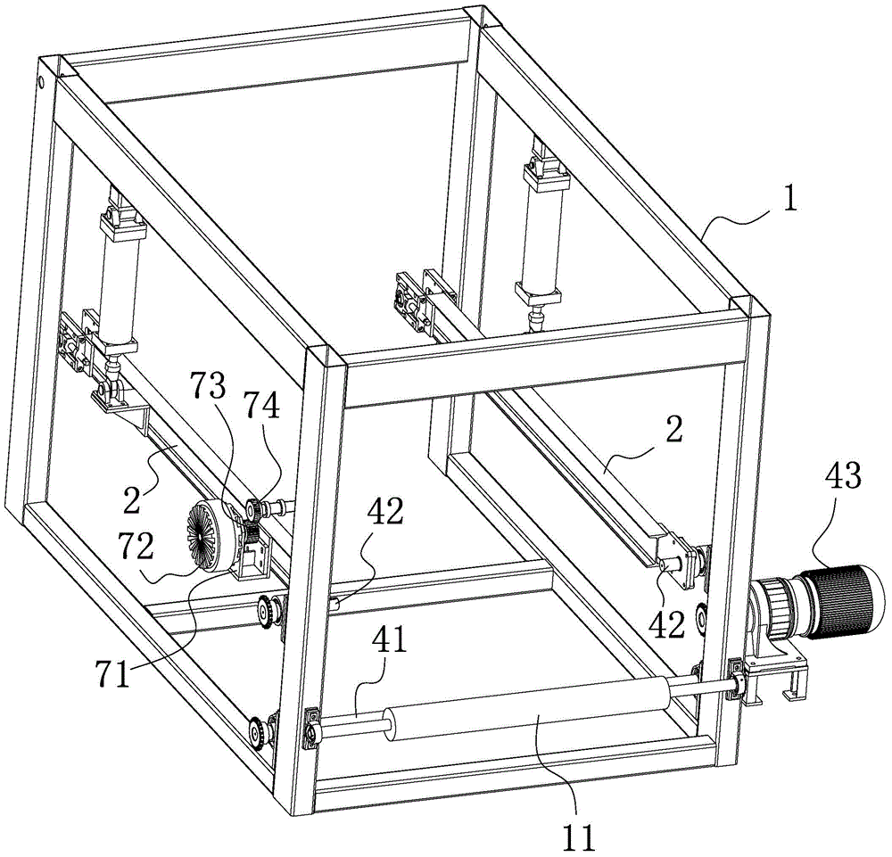 An unwinding device for a modified asphalt production line