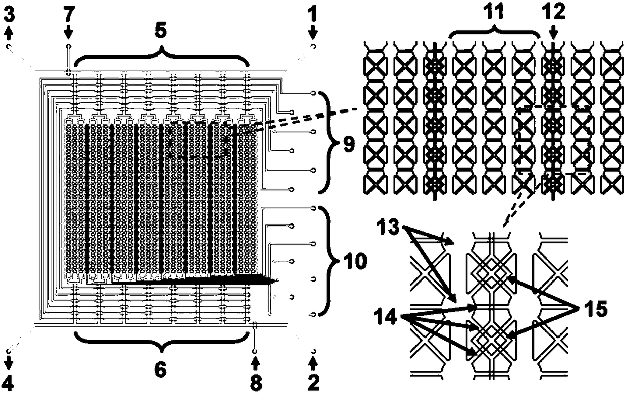 Integrated micro-fluidic neural network chip and bionic implementation method